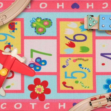 Дитячий килимок Relaxdays, ігровий килимок з пружною грою, 179 х 67 см, надувний килим для дитячої кімнати, рай і пекло, барвистий, поліестер, пластик