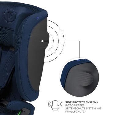 Автокрісло Kinderkraft FIX2GO i-Size 76-150 см (15 міс - 12 років), ISOFIX, Top Tether, SPS+, H-GUARD+, сіре (Blue)