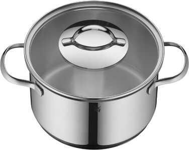 Набір каструль WMF Aparto з нержавіючої сталі Cromargan з кришкою з термостійкого скла, індукційне дно, не має покриття, придатний для миття в посудомийній машині (16 см)