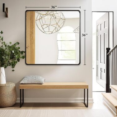 Дзеркало для ванної кімнати Fabuday, 61 x 76,2 см, без рами, для ванної, спальні, туалету, у стилі кантрі (Чорний)