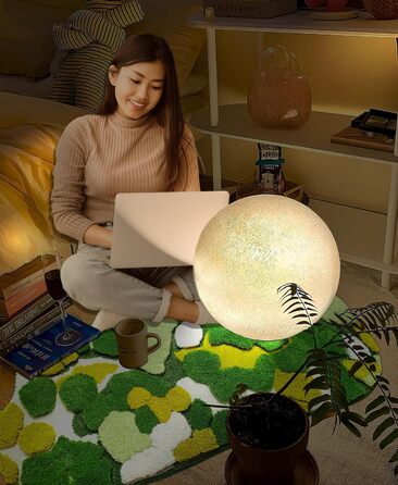 Килимок для ванної кімнати з м'яким зеленим мохом, 152 x 61 см, Boho стиль, антиковзаюча, швидковисихаюча, для ванної, кухні, спальні, умивальника