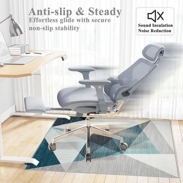 Килимок для захисту підлоги під стілець: 90x120 см, антиковзаюча підкладка для офісного/ігрового крісла, килимок для захисту від подряпин