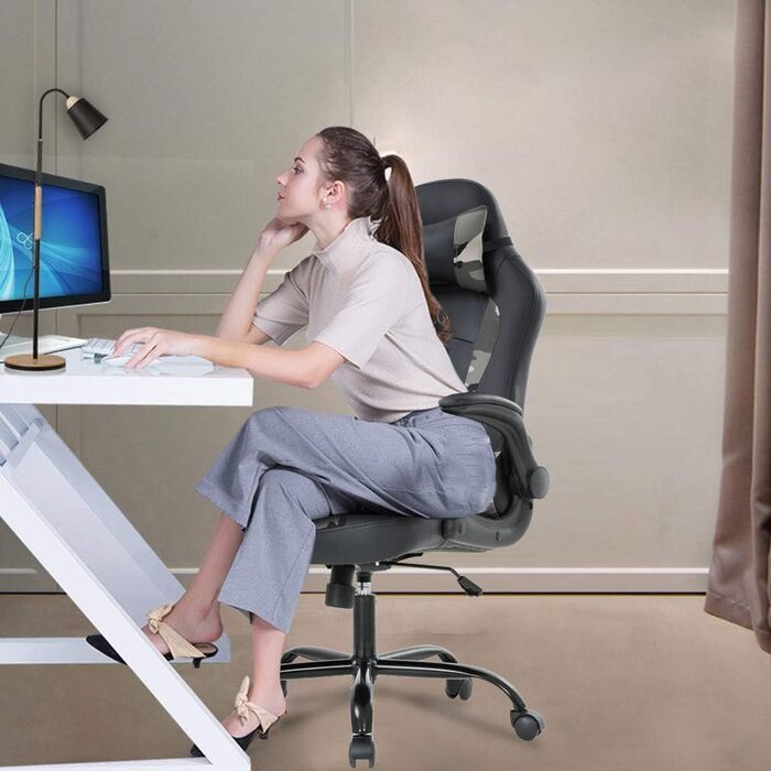 Ергономічне крісло BestOffice для офісу з підставкою для попереку, підголівником та регульованими підлокітниками, поворотне, для профілактики болю в спині, камуфляж