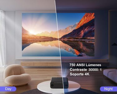 4K проєктор LED Beaer WiiUS 1100 ANSI з автофокусом, корекцією трапеції 6D, підтримкою Netflix, Dolby Audio, Wi-Fi 6, Bluetooth, Full HD 1080P для Android/iPhone (чорний)