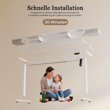 Регульований за висотою стіл Klicelor з двома висувними ящиками, електричний, для роботи стоячи, ергономічний, 100 x 60 см, білий