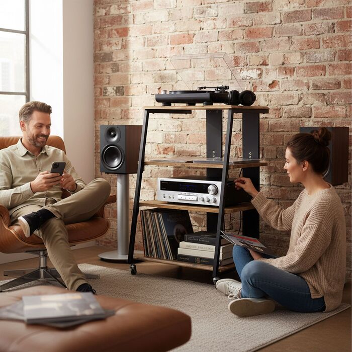 Стеллаж Relaxdays для Hi-Fi апаратури з 4 полицями