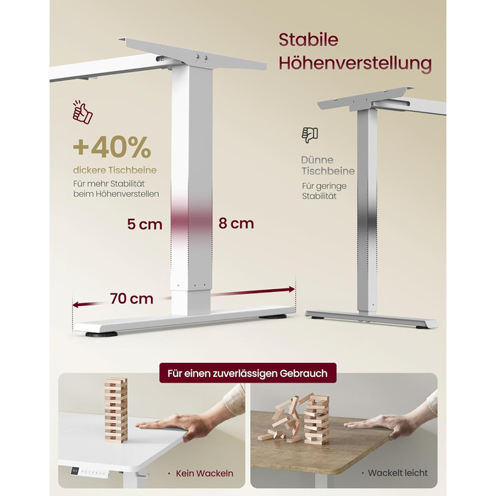 Стол для роботи VASAGLE з регулюванням висоти, USB-C, підставка для розеток, стоячий стіл, нагадування про перерви, 3 пам'яті, для офісу, 180x80 см, матовий білий (LSD146WZ02)