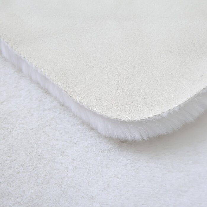 Дитячий килим Elephant Design Маленький килимок зі штучного хутра - Волохатий пухнастий килимок для дівчинки та хлопчика Екстра м'який килимок, який можна прати - Килимок для дитячої кімнати (80x100 см, білий)