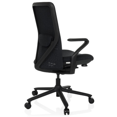 Офісне крісло VERVIO з 3D-сіткою на спинці / тканинний сидіння, чорний колір, hjh OFFICE