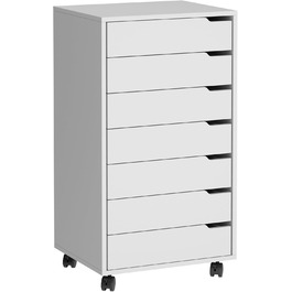Контейнер для документів Sogesfurniture з 7 шухлядами, білий - офісний шафчик, комод для дому та офісу