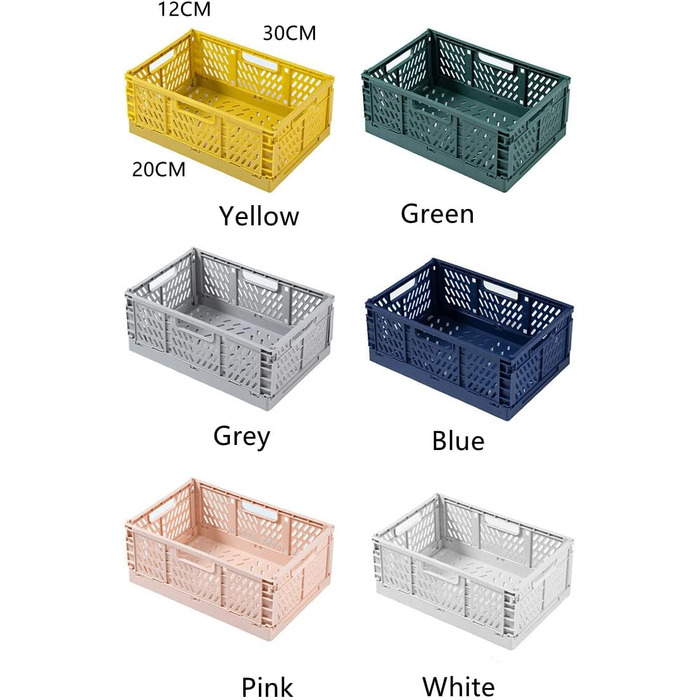 Складний кошик для зберігання NCRGB, невеликий складний складний ящик, складні ящики, кошики для зберігання, ящики для зберігання, складний кошик для кухні, спальні (3020 12 см, 6 шт.)