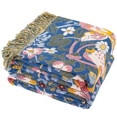 Плед Boho з 100% бавовни, стиль кантрі, 150х200 см (Птахи та квіти)