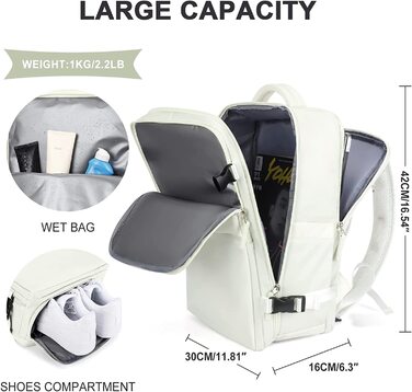 Дорожній рюкзак SZLX 30х16х45 см місяць-білий