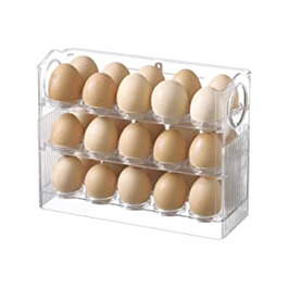 Шаровий прозорий контейнер для зберігання яєць Fiorky, підставка для яєць для холодильника, дверцята холодильника, контейнер для яєць, економія місця, 3-