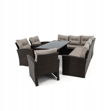 Комплект садових меблів із техноротанга EMWOmeble, сірий, 5 предметів