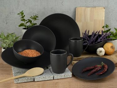 Набір посуду CreaTable Soft Touch Black, 6 предметів