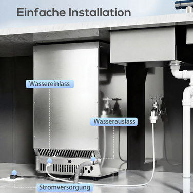 Промисловий льодогенератор на 45 кг/24 год, з нержавіючої сталі, об'ємом 15 кг, з функцією самоочищення, сріблястого кольору