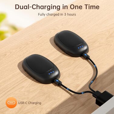 Електричні грілки для рук Jonwall, 2 шт., USB, багаторазові, 3 рівні нагріву, для кемпінгу, полювання, гольфу, чорні