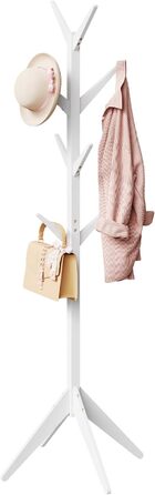 Вільхува Kleiderständer - дерев'яний вішак для одягу з 8 гачками, 180 см (білий)
