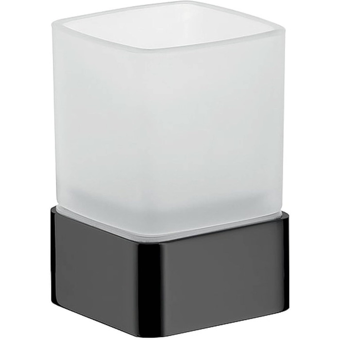 Тримач для зубних щіток Emco LOFT з кришталевим склом, настільний, чорний, з алюмінію, хром, преміум-якість