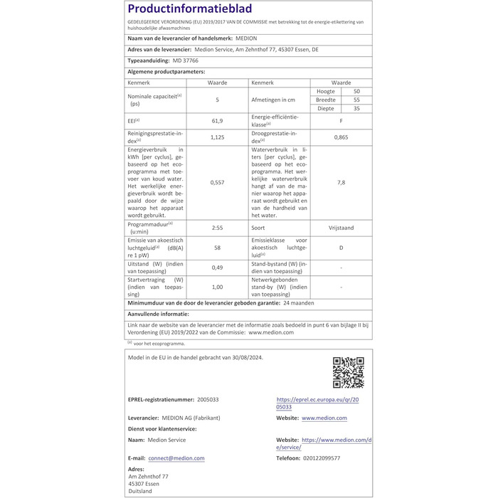 MINI посудомийна машина MEDION DWT51 (біла, зі скляними дверцятами, 5 комплектів посуду, таймер, без підключення до води)