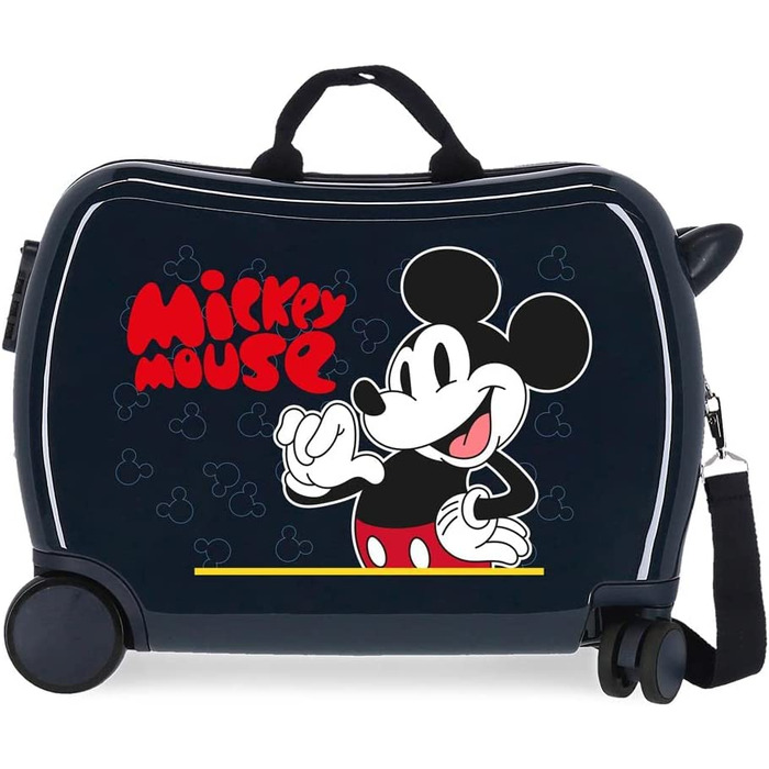 Дитяча валіза Disney Міккі Мауса, синя, 50x39x20 см, ABS, 34 л, 1.8 кг, 4 колеса, ручна поклажа