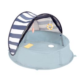Дитячий намет Babymoov Strandmuschel 3-in-1 Aquani Marinière: матрац для плавання, басейн та ліжко для подорожей з UV-захистом SPF 50