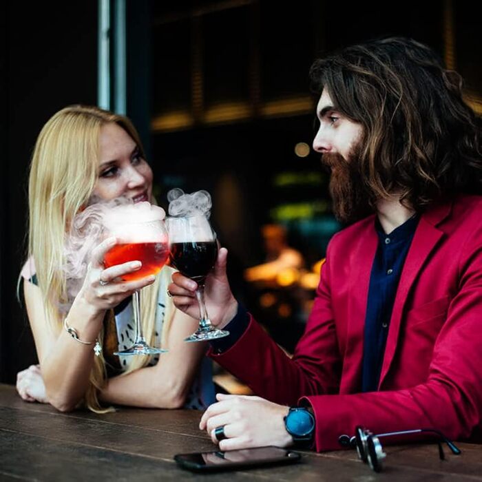 Набір для копчення коктейлів та віскі, з 4 дерев'яними стружками, подарунок на День батька, для Old Fashioned, коктейлів, віскі, бурбону, кави, м'яса, горіхів Saturn - горіх