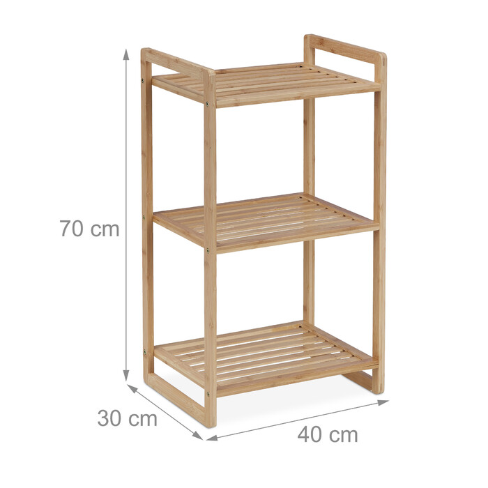 Бамбукова полиця Relaxdays з 3 полицями
