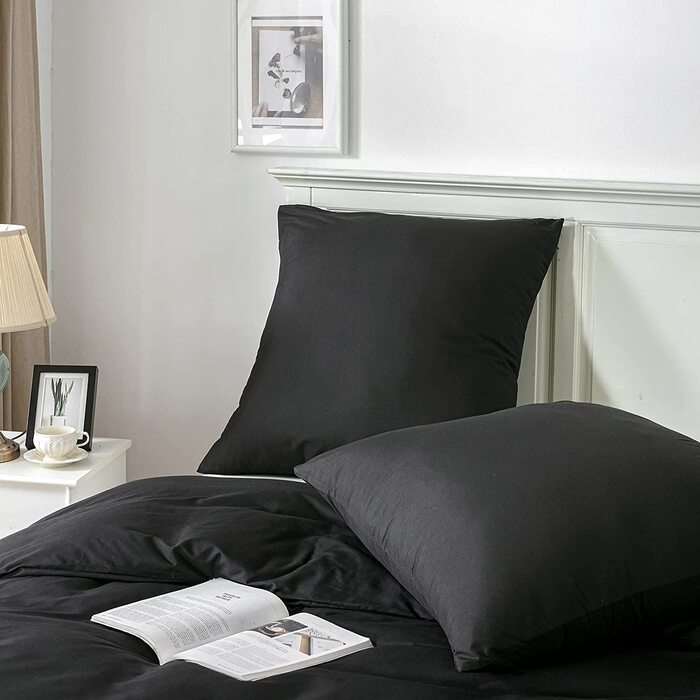Комплект постільної білизни Good Nite 200x200 см, 3 шт. (мікрофібра) - чорний, 135x200+80x80 см