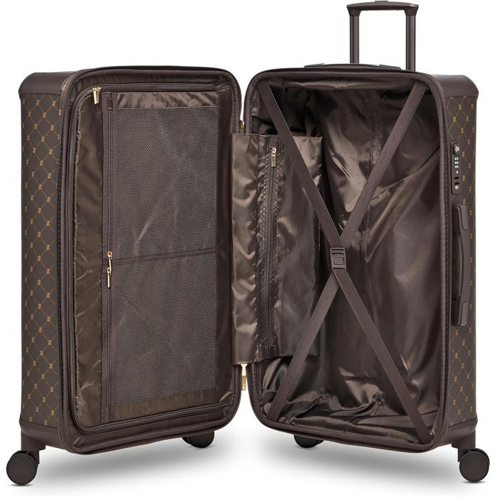 Набір валіз Lazarotti Palermo 2 шт. (S 55 см + L 79 см) | Легкі, гібридні, з логотипом та захистом кутів | 4 колеса, TSA-замок | Для жінок та чоловіків (Колір: Dark Brown)