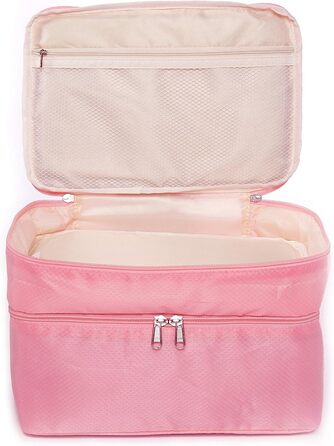 Для жінок, преміальна косметичка та туалетна сумка для нижньої білизни, косметики, аксесуарів та туалетного приладдя (рожевий)
