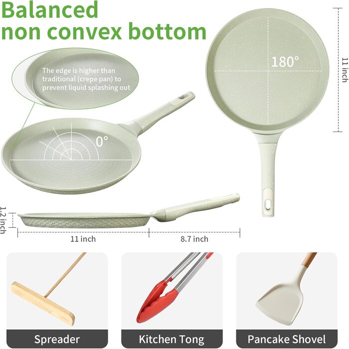 Сковорода для крепів DYGG Induktion 28 см з антипригарним покриттям Granit - для млинців, панкейків, доса