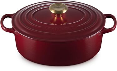 Le Creuset Signature Чавунний Бражульник з кришкою, овальний, 27 см, 7.5 л, для всіх типів плит, включаючи індукцію, колір Chambray