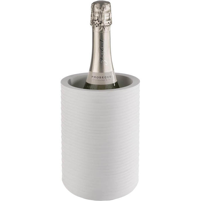 Охолоджувач для пляшок APS ELEMENT з бетону - з зручною для меблів нижньою стороною - для пляшок 0,7-1,5 л - Ø 12/10 см, висота 19 см, чорний (білий, ребристий, одинарний)