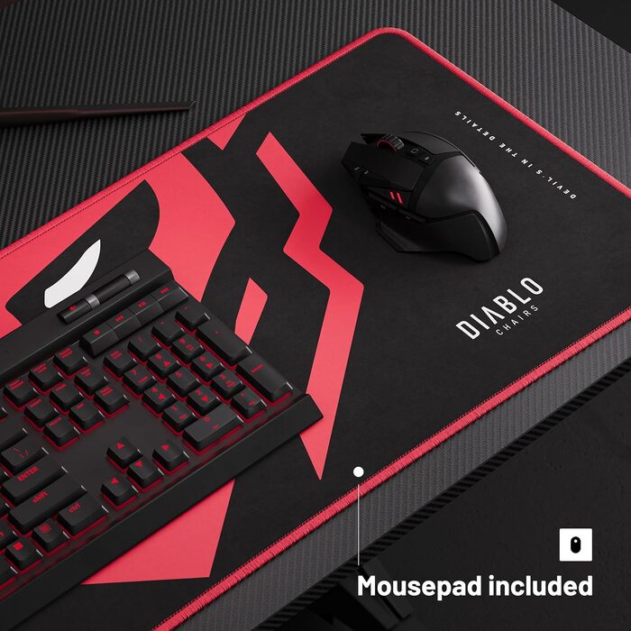 Ігровий стіл Diablo X-Mate 160x75x75 см: ергономічний стіл з карбоновою стільницею, тримачем для навушників та підставкою для напоїв