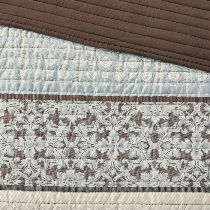 Комплект постільної білизни Madison Park Quilt Luxe Jacquard, оверсайз King, Прінстон, червоний/синій, 5 предметів