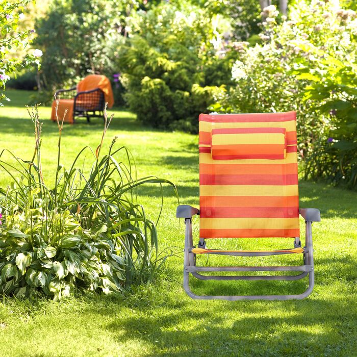 Розкладний шезлонг Relaxdays з подушкою для шиї