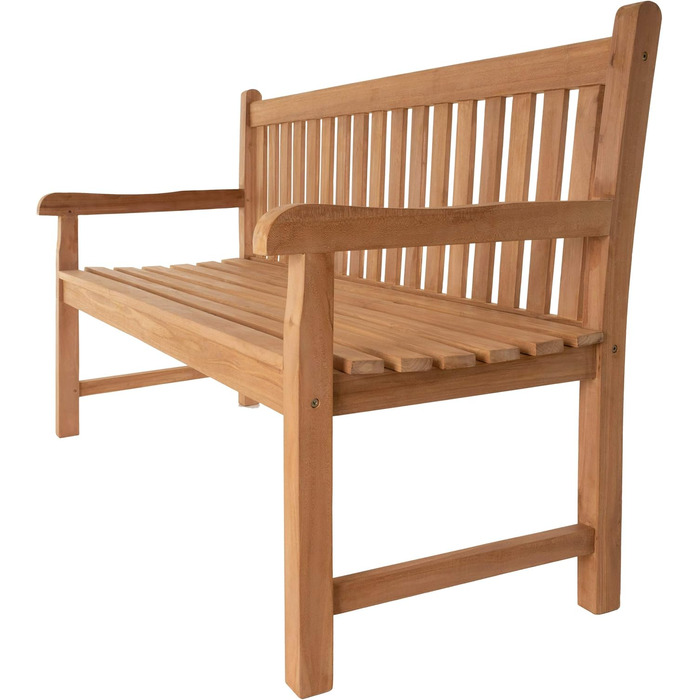 Садова лавка Divero Abruzzo 3-місна з тикового дерева, оброблена, коричнева