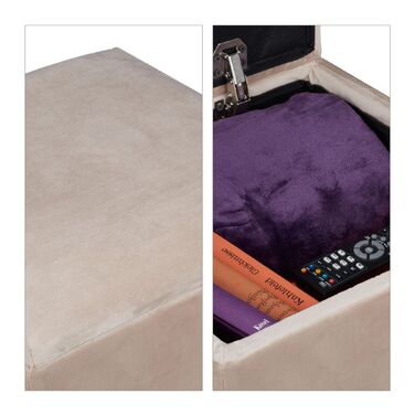 Relaxdays М'який пуф з місцем для зберігання