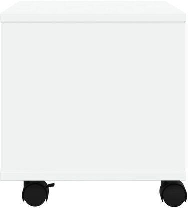 Підставка для принтера на колесах з місцем для зберігання, біла, з ДСП, для офісу та робочого кабінету