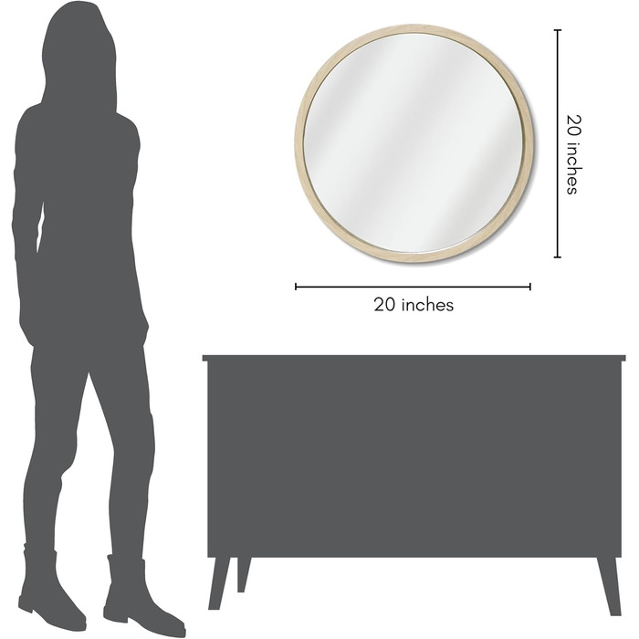 Дзеркало овальне Americanflat Spiegel Oval 30x61 см з пластиковим каркасом (дуб)