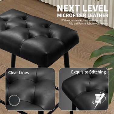 Набір з 2 барних стільців з мікрофібри, ретро дизайн, з підніжкою, висота 62.5 см, без спинки, для кухні, бістро, їдальні (сірий/чорний)