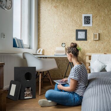 Зручна складана котяча печера Relaxdays чорного кольору