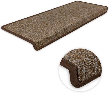 Ступінчасті килимки Kettelservice-Metzker Monza прямокутної форми, коричневі, набір з 20 шт.