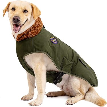 Зимове пальто для собак IREENUO, водонепроникна зимова куртка для собак середнього та великого розміру, тепла зимова куртка для собак з регульованим поясом і захистом живота, зимове пальто для собак на осінь-зиму, 4XL зелений 4XL