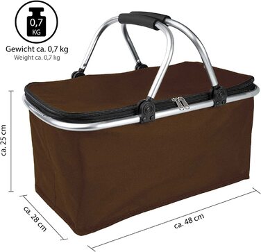 Складна корзина для покупок ONVAYA з функцією охолодження / / складна корзина з кришкою ізольована корзина господарська сумка складна корзина складна Термальна корзина (коричневий 2 шт.)