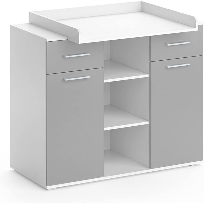 Комод-гойдалка Vicco Leonie з люлькою, білий, 113 x 100 см (сірий)