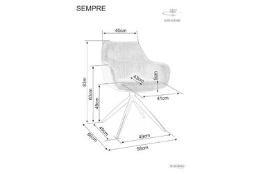 Стілець SEMPRE BREGO чорний каркас/беж 34/беж BUFFALO 01