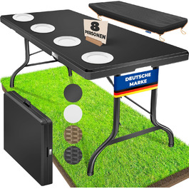 Стол KESSER® для пікніка, кемпінгу та саду, розкладний, 183x76 см, на 6 осіб, з чохлом та ручкою, антрацит